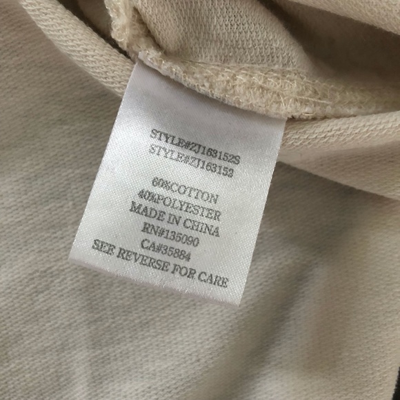 Z Supply High-Slit High-Low Long Sleeve Top XS Cream - Picture 6 of 9